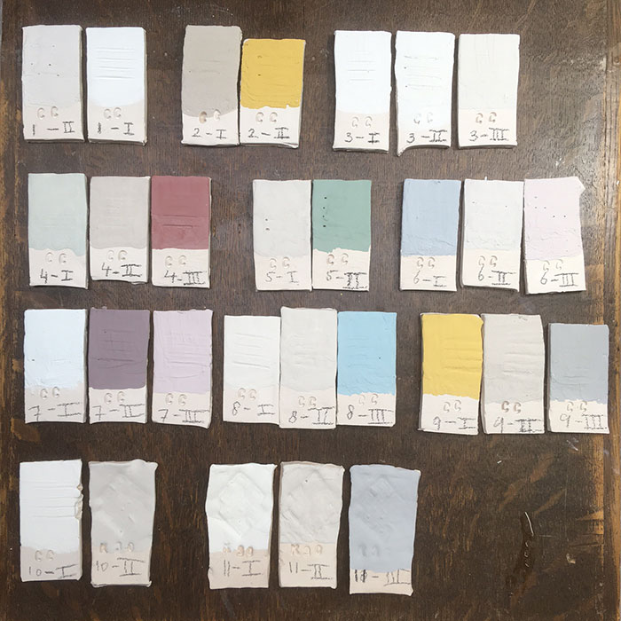 Test glaze tiles